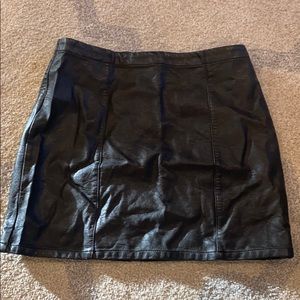 Black leather skirt